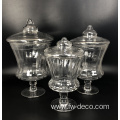 custom clear glass stem cake stands with dome